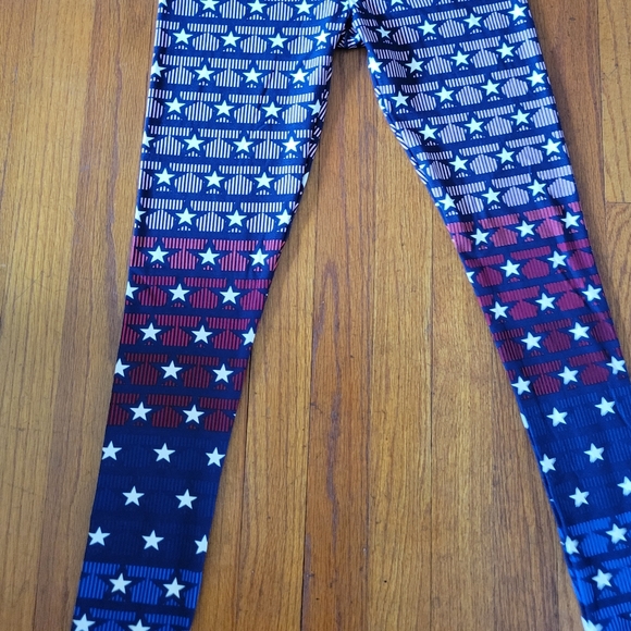 4th of July! Patriotic! Stars! LLR NWOT One Size leggings - Picture 3 of 3